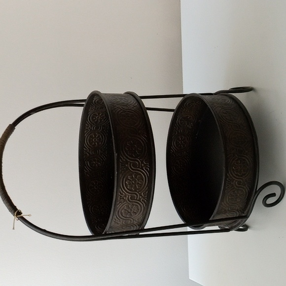 Two Tier Copper Metal Basket Floral - Picture 3 of 8